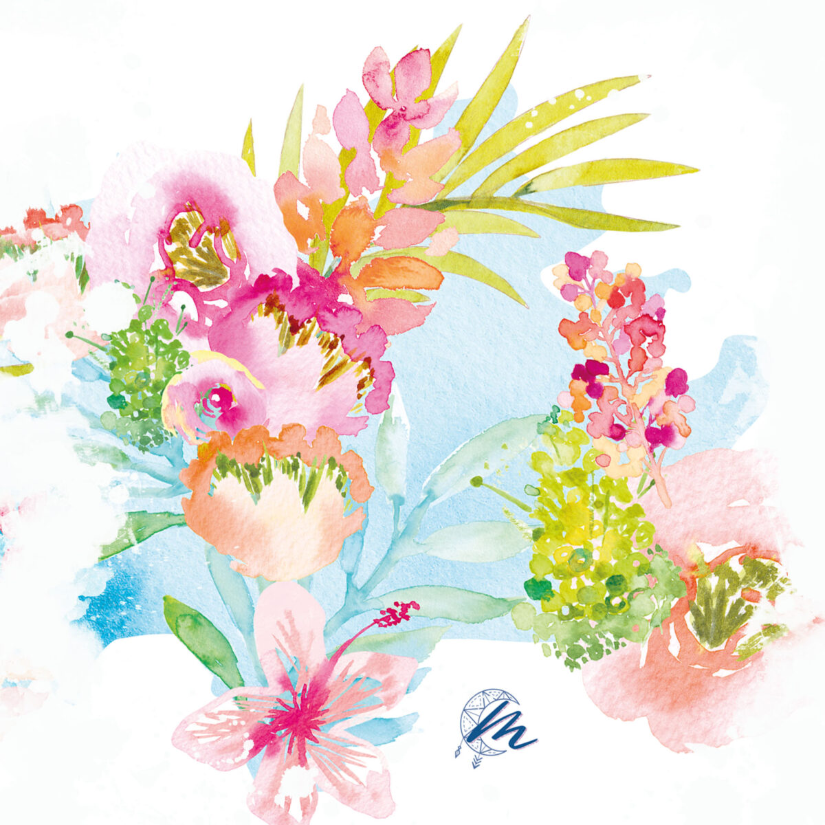 Carte aux Fleurs - Moon St Barth - Illustration