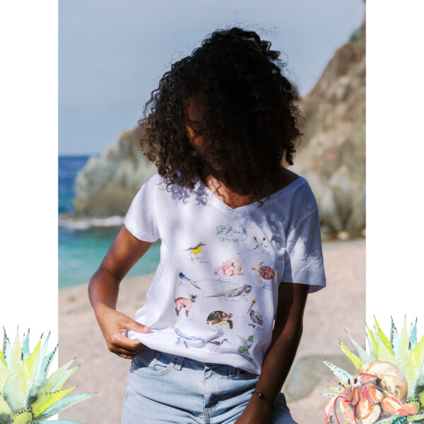Tee-Shirt des Animaux de Saint-Barthélemy - Moon St Barth - Illustration