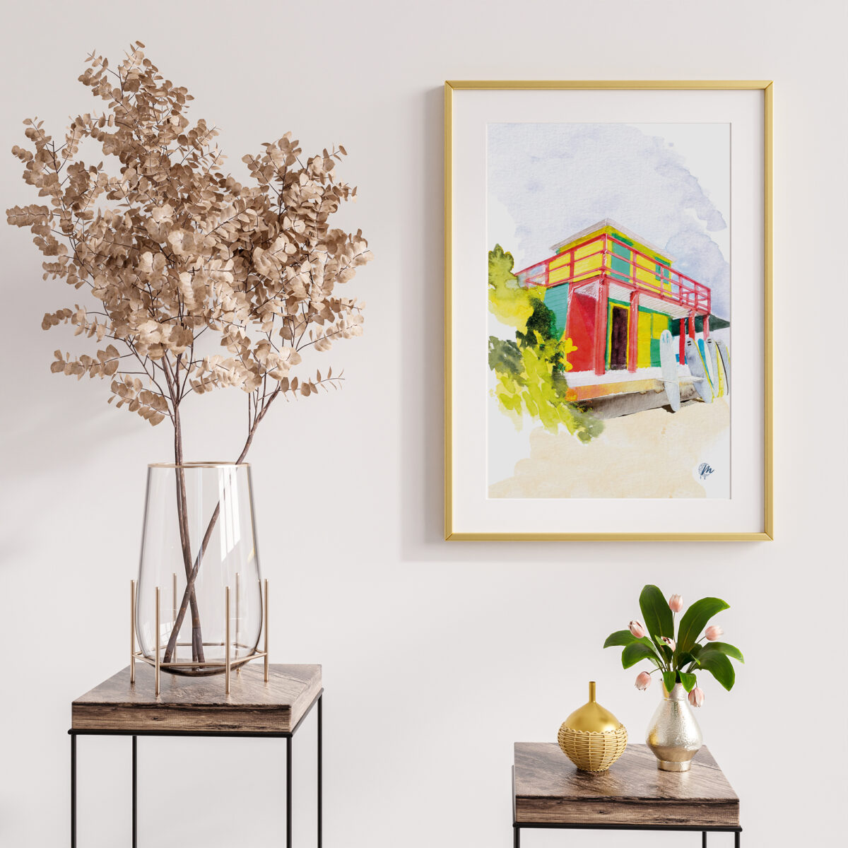 Aquarelle de Corossol à Saint-Barthélemy - MOON ST BARTH - Illustration