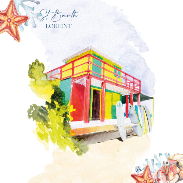 Illustration de Saint-Barthélemy : Cabane de Surf de Lorient - Moon St Barth - Illustration