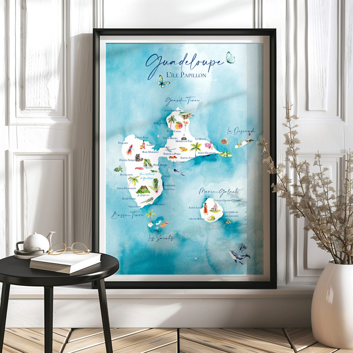 Carte illustrée de Guadeloupe - MOON ST BARTH - Illustration