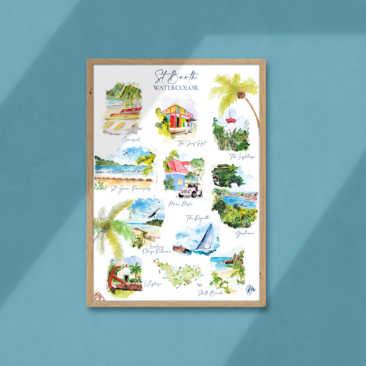 Collection St Barth Watercolor - Space Gallery St Barth - Moon St Barth - Illustration
