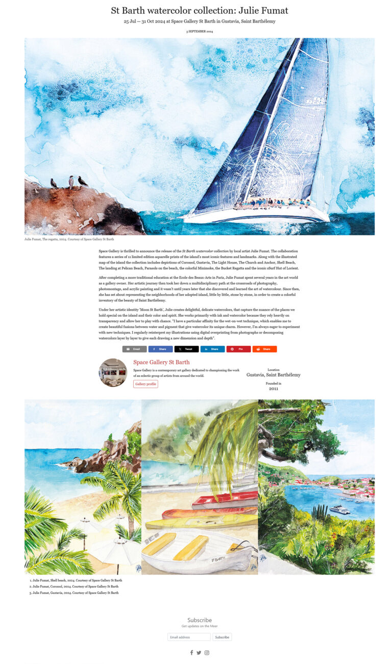 Presse - Meer : St Barth Watercolor Collection - Moon St Barth - Illustration