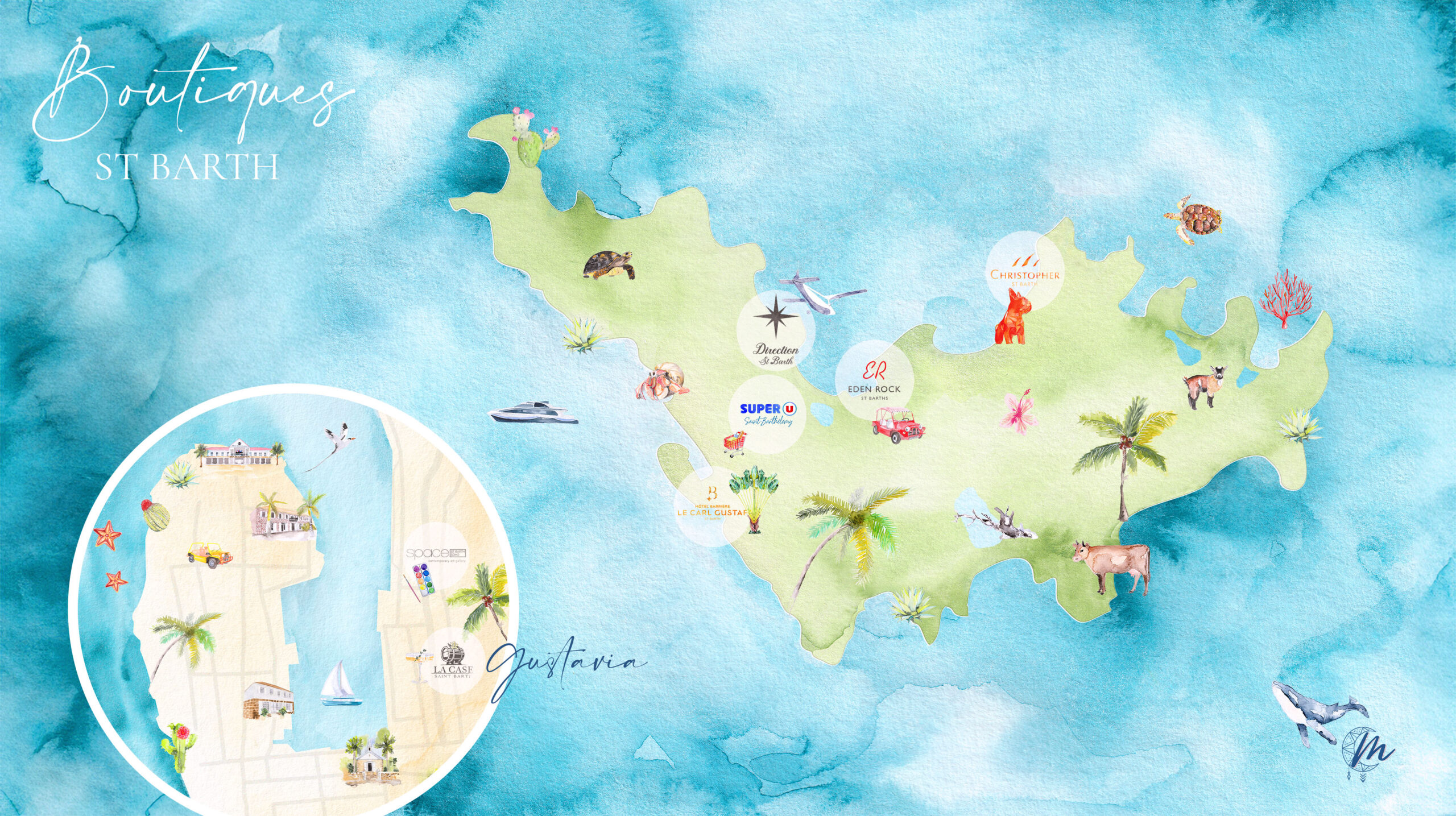 Ou acheter à St Barth -Collaboration - Moon St Barth - Illustration