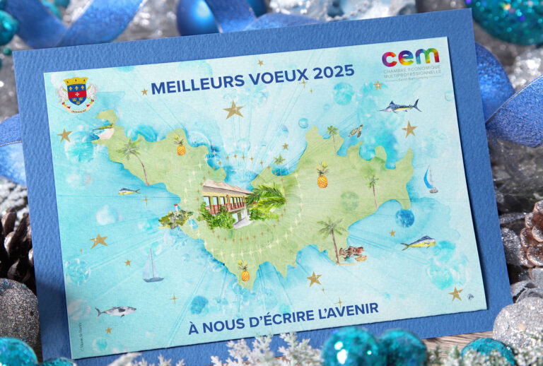 Communication - Carte de vœux pour la CEM St Barth - Moon St Barth