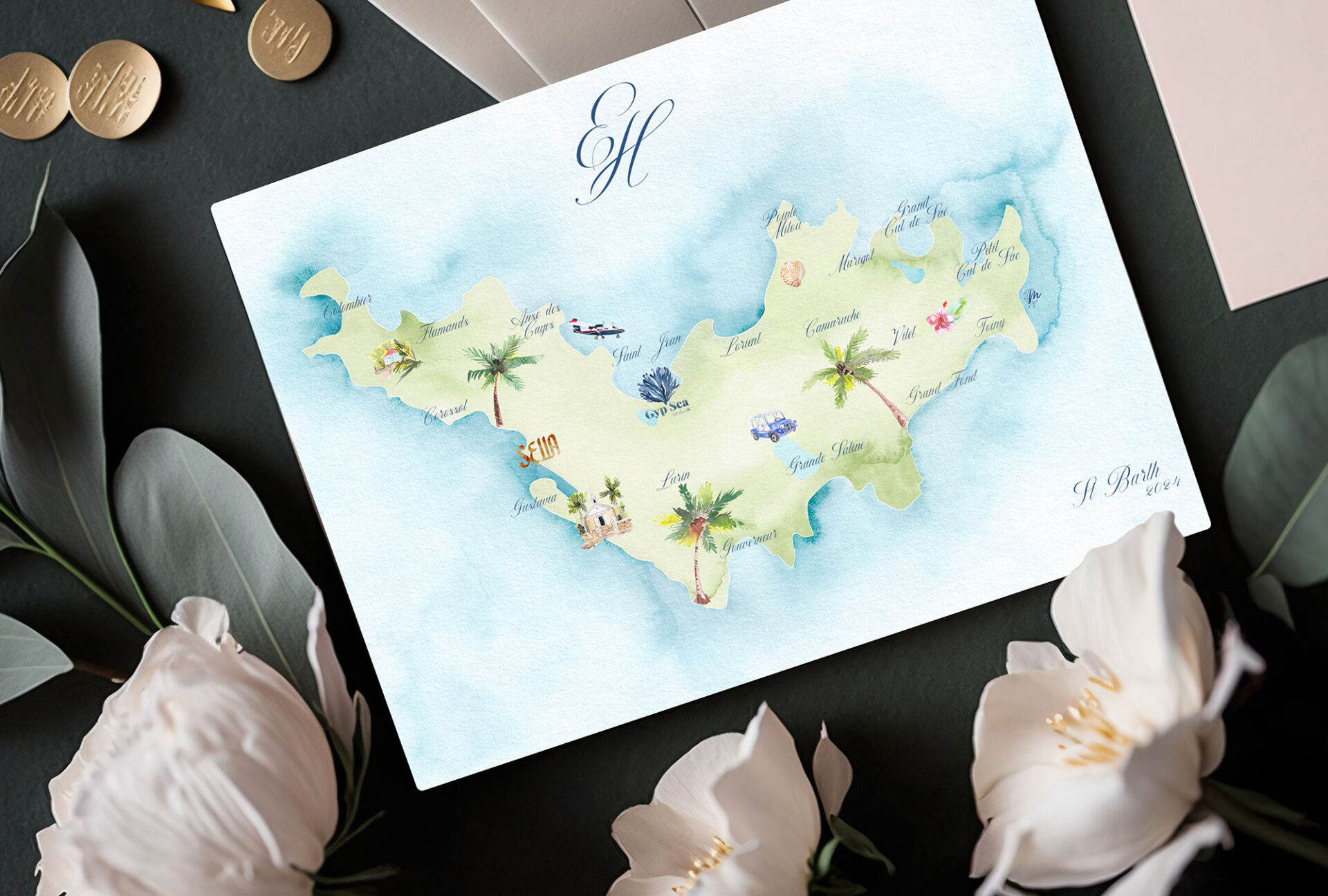 Faire-part - Papeterie de mariage - Moon St Barth