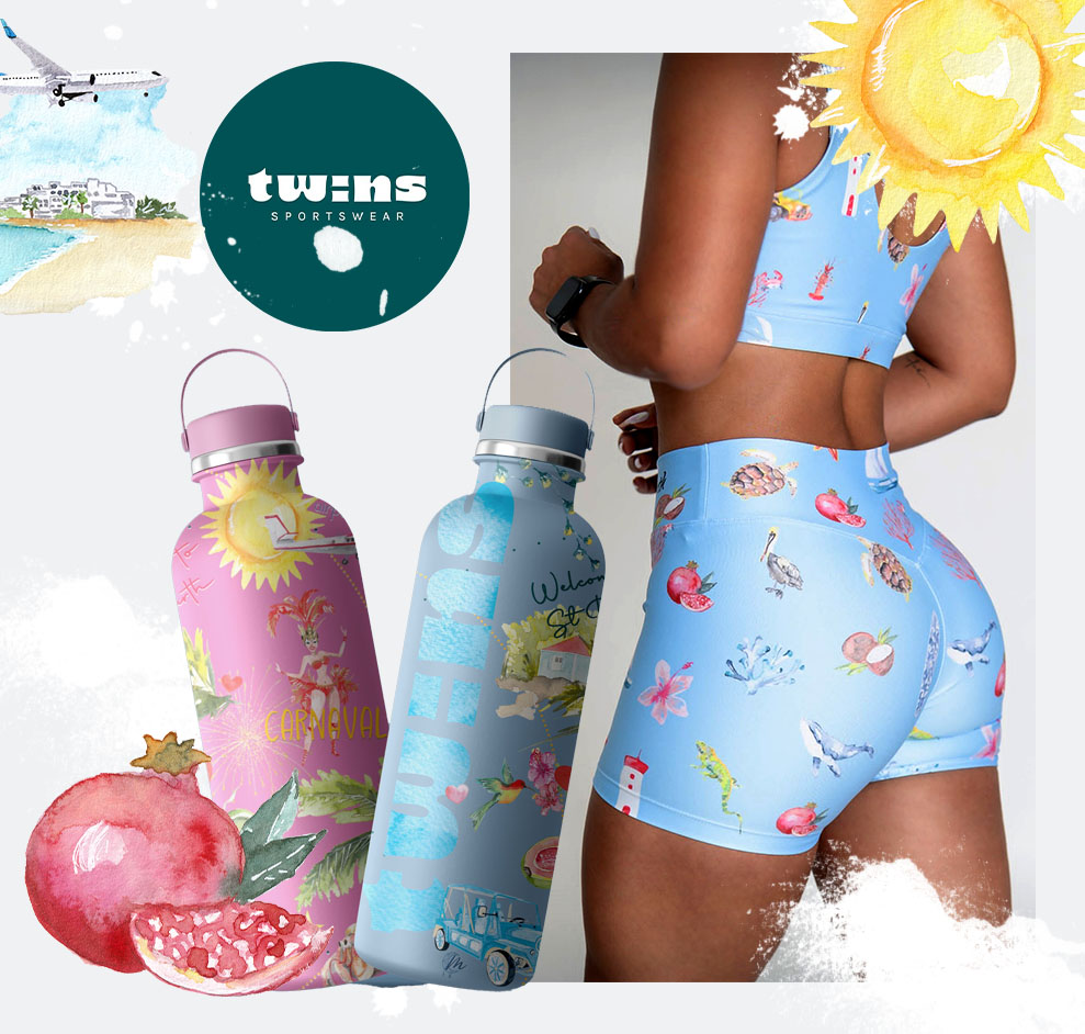 Collaboration - Twins Sportswear - Moon St Barth - Illustration