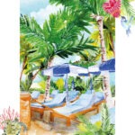 Illustration de Saint-Barthélemy : Aquarelle du Gyp Sea Beach Club - Moon St Barth