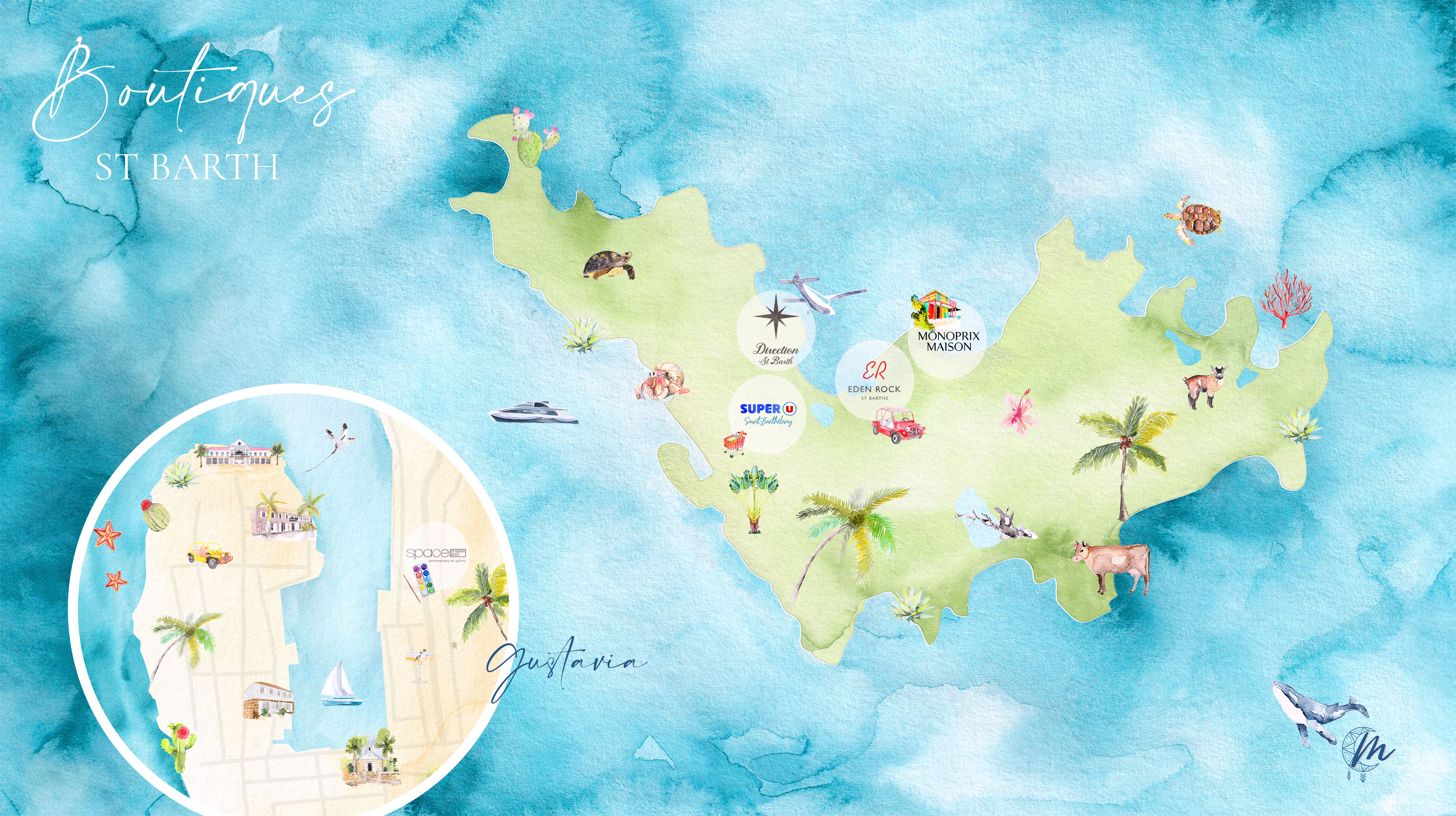 Ou acheter à St Barth -Collaboration - Moon St Barth - Illustration